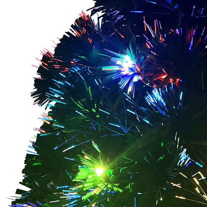 Voorverlichte kerstboom met standaard en LED 120 cm glasvezel