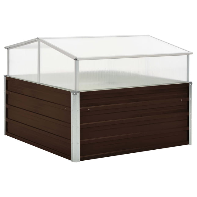 Tuinplanter Met Kas Licht Bruin 100 X 100 X 77 Cm