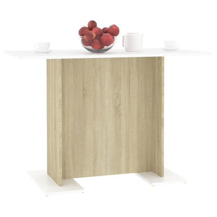 Eettafel 110X60X75 Cm Bewerkt Hout Kleurig