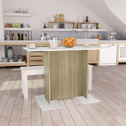 Eettafel 110X60X75 Cm Bewerkt Hout Kleurig