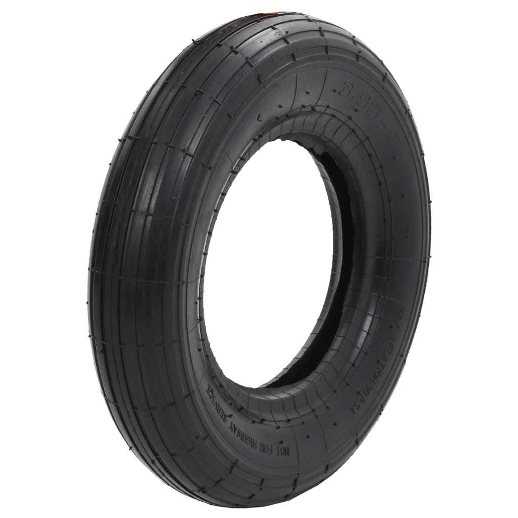 4-Delige Kruiwagenbanden- En Binnenbandenset 3.50-8 4Pr Rubber