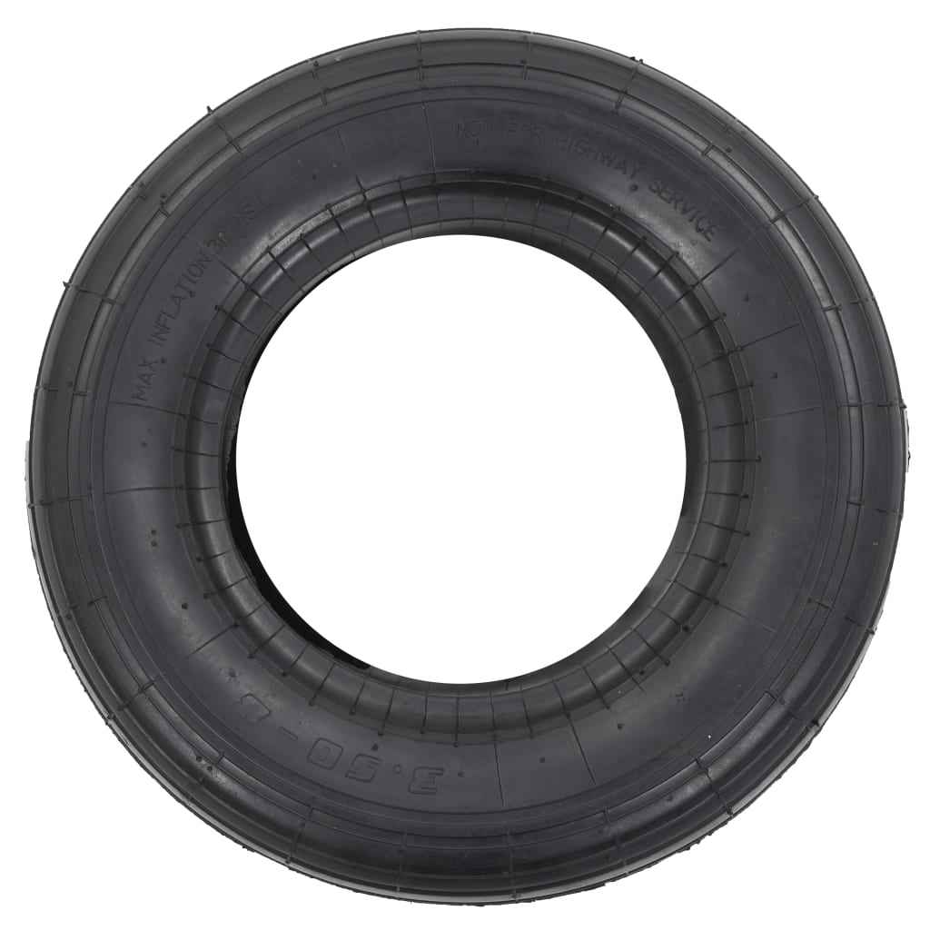 4-Delige Kruiwagenbanden- En Binnenbandenset 3.50-8 4Pr Rubber