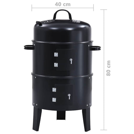 Houtskoolroker Barbecue-Grill 3-In-1 40X80 Cm