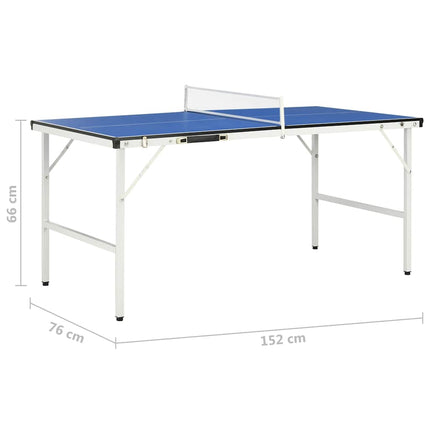 Tafeltennistafel 152X76X66 Cm Met Net 152X76X66 Cm Blauw Crème