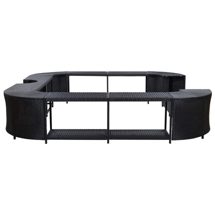 Spa-Ombouw Vierkant 268X268X55 Cm Poly Rattan