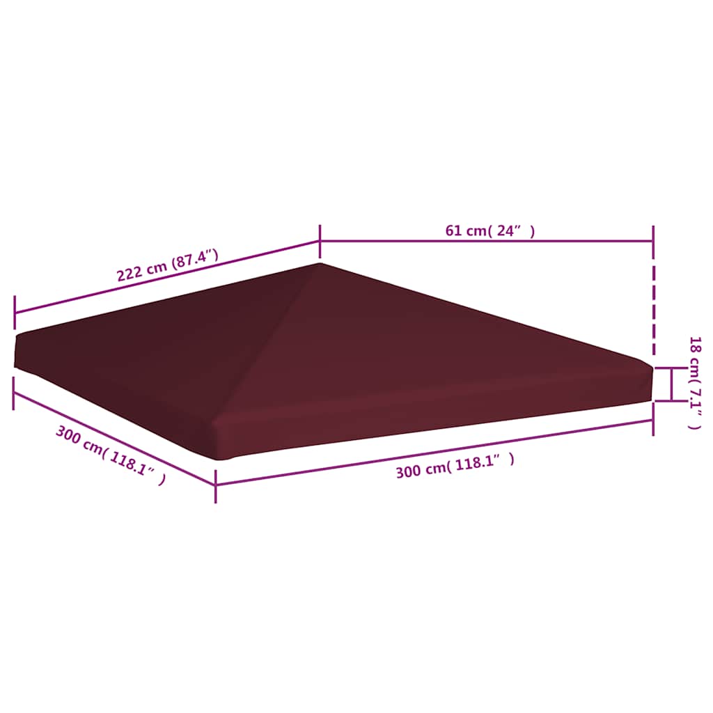 Prieeldak 310 G/M² Bordeaux