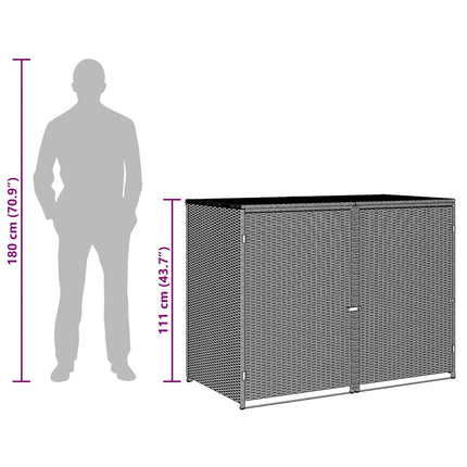 Containerberging Dubbel 148X77X111 Cm Poly Rattan