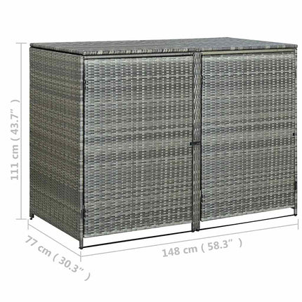 Containerberging Dubbel 148X77X111 Cm Poly Rattan