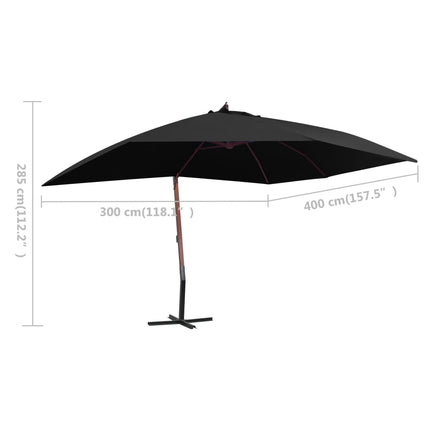 Zweefparasol Met Houten Paal 400X300 Cm