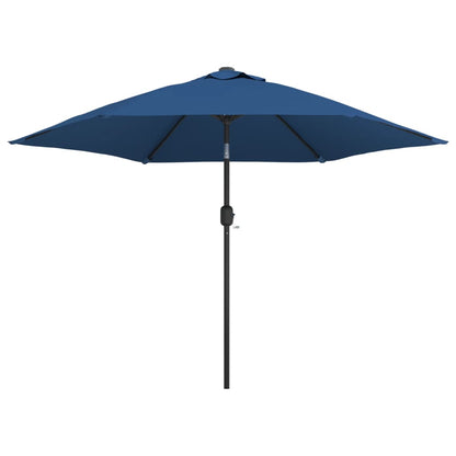 Parasol Met Led-Verlichting En Stalen Paal 300 Cm Azuurblauw