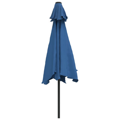 Parasol Met Led-Verlichting En Stalen Paal 300 Cm Azuurblauw