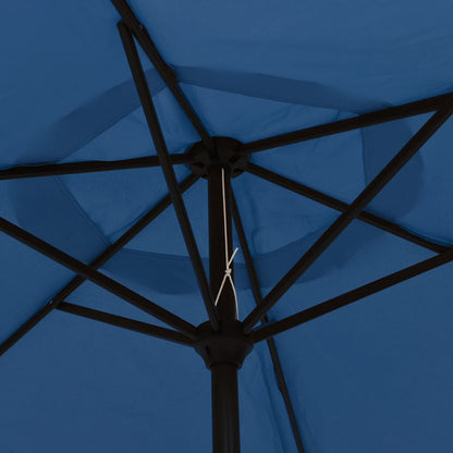 Parasol Met Led-Verlichting En Stalen Paal 300 Cm Azuurblauw