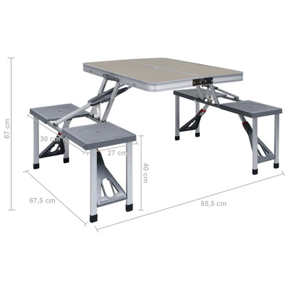 Campingtafel Inklapbaar Met 4 Zitjes Staal En Aluminium