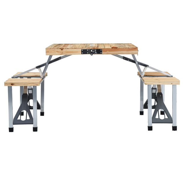 Campingtafel Inklapbaar Met 4 Zitjes Staal En Aluminium