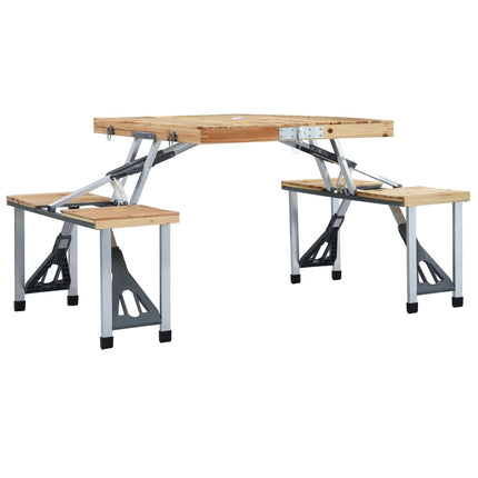 Campingtafel Inklapbaar Met 4 Zitjes Staal En Aluminium