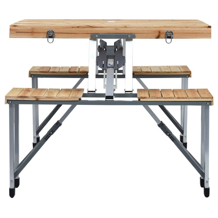 Campingtafel Inklapbaar Met 4 Zitjes Staal En Aluminium