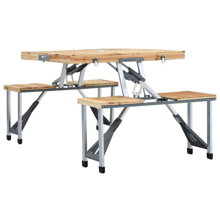 Campingtafel Inklapbaar Met 4 Zitjes Staal En Aluminium