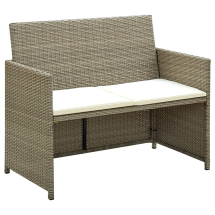 Tuinbank 2-Zits Met Kussens Poly Rattan