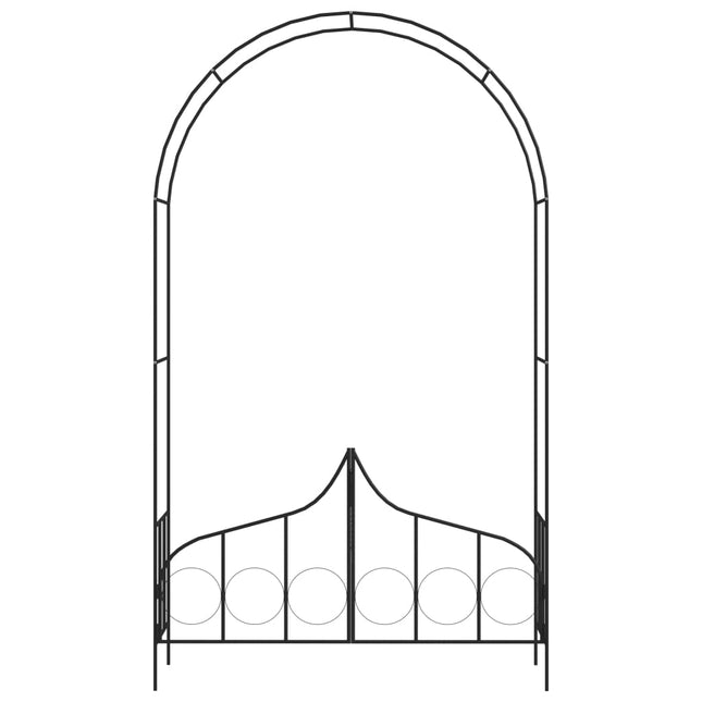 Tuinboog Met Hek 138X40X238 Cm Ijzer Zwart