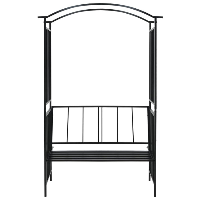 Tuinboog Met Bank 128X50X207 Cm Ijzer Zwart
