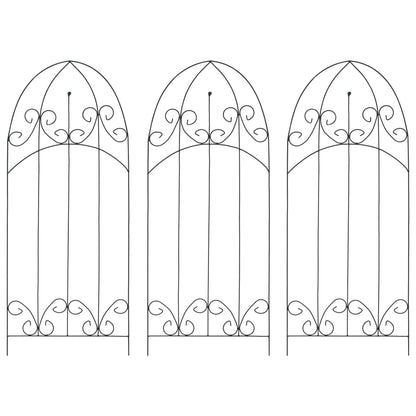 Plantenklimrekken 3 st 40x100 cm ijzer zwart