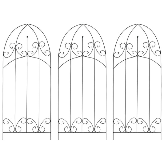 Plantenklimrekken 3 st 40x100 cm ijzer zwart