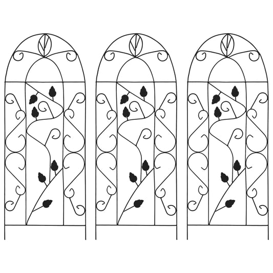 Plantenklimrekken 3 st 40x100 cm ijzer zwart