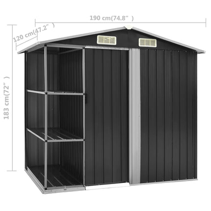 Tuinschuur Met Rek 205X130X183 Cm Ijzer