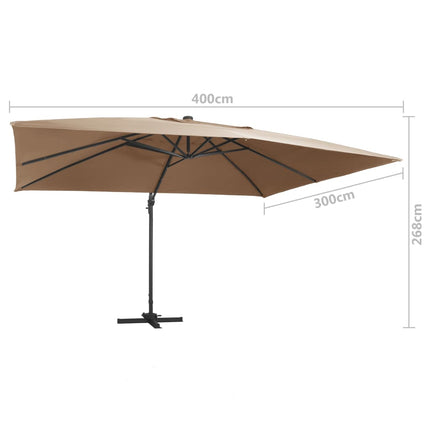 Zweefparasol Met Led En Aluminium Paal 400X300 Cm