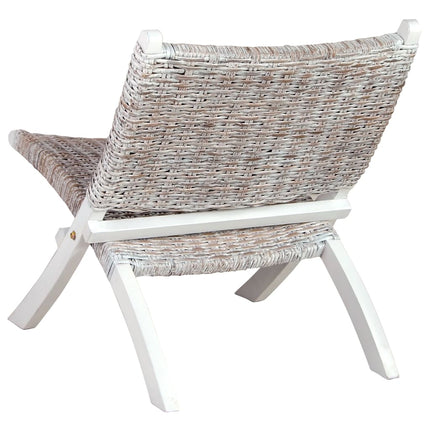 Relaxstoel Natuurlijk Kubu Rattan En Massief Mahoniehout