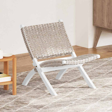 Relaxstoel Natuurlijk Kubu Rattan En Massief Mahoniehout