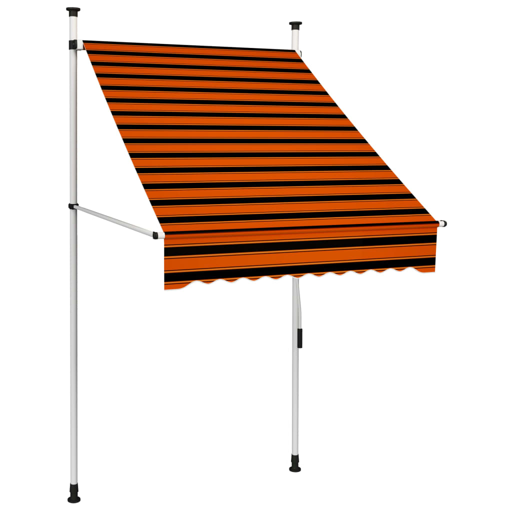 Luifel Handmatig Uittrekbaar Oranje En Bruin