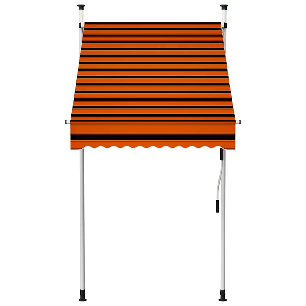 Luifel Handmatig Uittrekbaar Oranje En Bruin