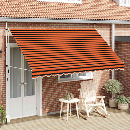 Luifel Handmatig Uittrekbaar Oranje En Bruin