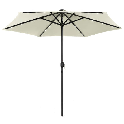 Parasol Met Led-Verlichting En Aluminium Paal 270 Cm Azuur