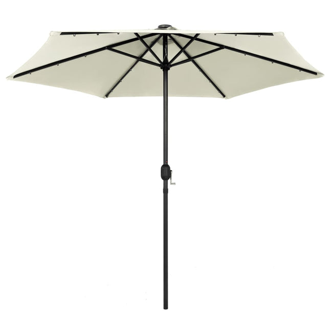 Parasol Met Led-Verlichting En Aluminium Paal 270 Cm Zand