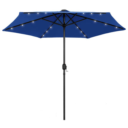 Parasol Met Led-Verlichting En Aluminium Paal 270 Cm Azuur