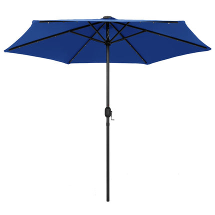 Parasol Met Led-Verlichting En Aluminium Paal 270 Cm Azuur