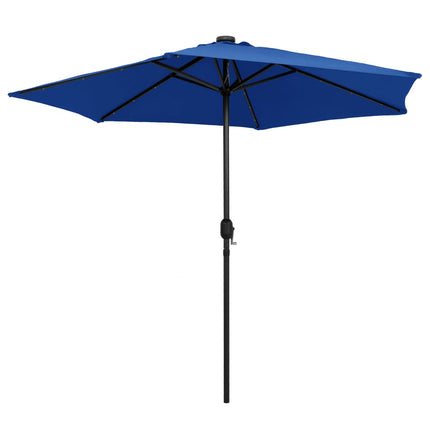 Parasol Met Led-Verlichting En Aluminium Paal 270 Cm Azuur