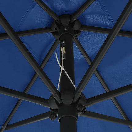 Parasol Met Led-Verlichting En Aluminium Paal 270 Cm Azuur