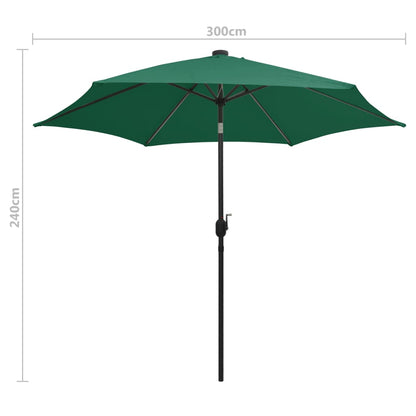 Parasol Met Led-Verlichting En Aluminium Paal 300 Cm