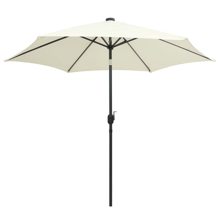 Parasol Met Led-Verlichting En Aluminium Paal 300 Cm Zand