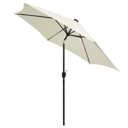 Parasol Met Led-Verlichting En Aluminium Paal 300 Cm Zand
