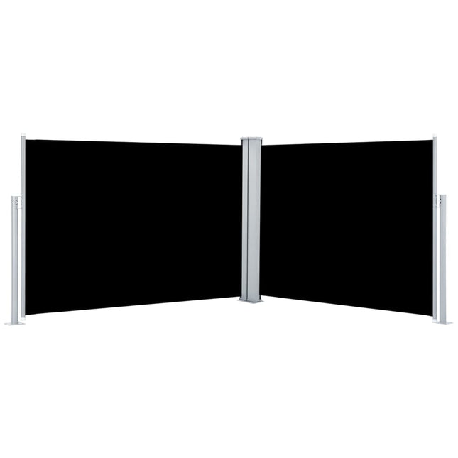 Windscherm Uittrekbaar 100X1000 Cm Zwart Wit