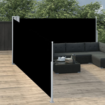 Windscherm Uittrekbaar 100X1000 Cm Zwart Wit