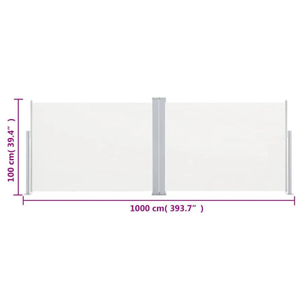 Windscherm Uittrekbaar 100X1000 Cm Crème