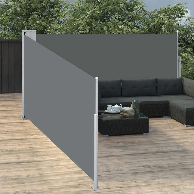Windscherm Uittrekbaar 100X1000 Cm Antraciet Rood