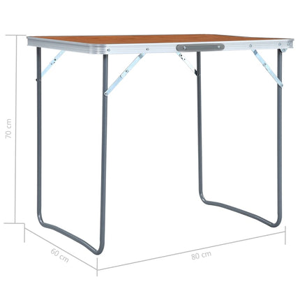 Campingtafel Inklapbaar Met Metalen Frame 80X60 Cm