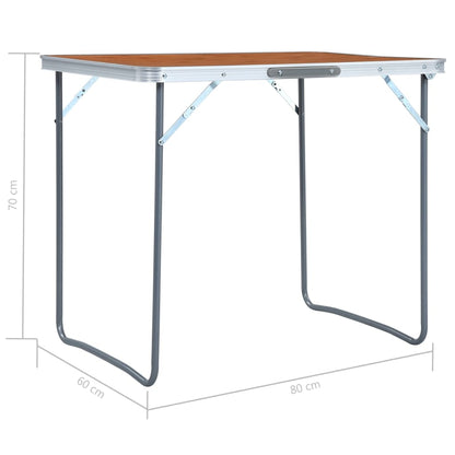 Campingtafel inklapbaar met metalen frame 80x60 cm