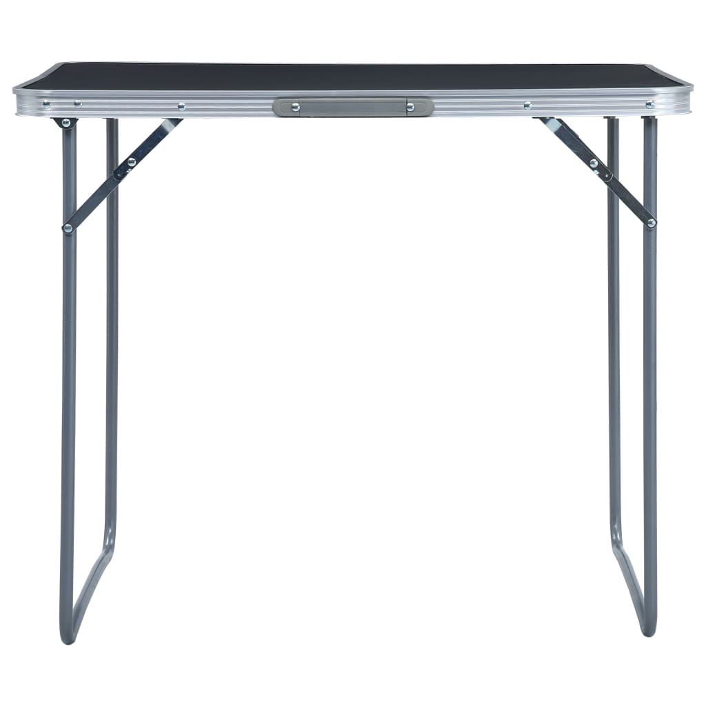 Campingtafel inklapbaar met metalen frame 80x60 cm grijs